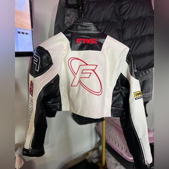 Aelfric Eden Womens Leather Jacket Cropped Motorcycle Biker Bomber Racing Jacket - Picture 5 of 10